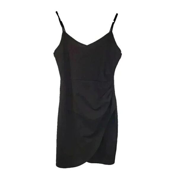 Missguided + Women's Black Poly/Spandex Mini Dress w Adj Straps - Picture 2 of 11